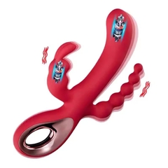 Máy rung 3 đầu điểm G âm đạo hậu môn silicon sạc pin