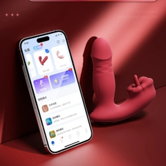 Máy rung Big Mouth Telescopic thụt liếm tỏa nhiệt điều khiển qua App