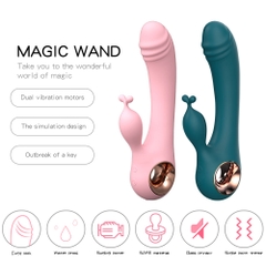 Máy rung điểm G thỏ 2 in 1 rung mạnh cong linh hoạt ôm sát