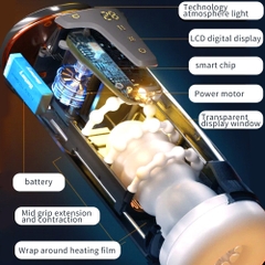 Máy thủ dâm nam siêu cấp rung rên thụt sưởi ấm màn hình LED JIUUY