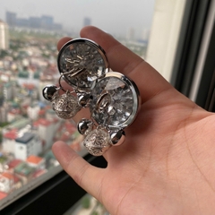Nút bịt hậu môn kim loại kèm chuông trang trí đính đá bling bling