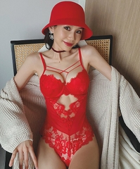Bodysuit 2 dây Quảng Châu khoét ngực có cúp ngực