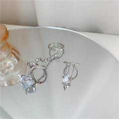 Set 2 nhẫn bạc đính ngọc cá tính