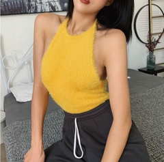 áo croptop len vàng