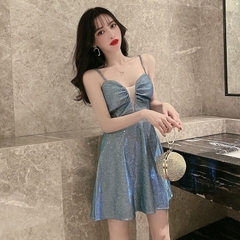 Váy 2 dây óng ánh xòe