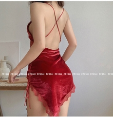 Đầm ngủ nhung trơn Quảng Châu cao cấp
