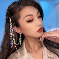 Khuyên tai dài đính đá kẹp tóc