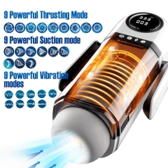 Robot thủ dâm rung thụt hút âm thanh rên rỉ có tay cầm cao cấp
