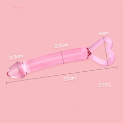 Dương vật giả pha lê hình trái tim cắm mông âm đạo