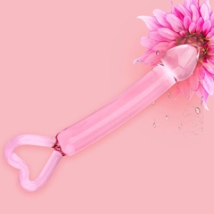 Dương vật giả pha lê hình trái tim cắm mông âm đạo