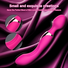 Vibrator 2 Đầu G Spot Clitoral 10 Chế Độ Rung Silicone
