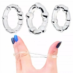 Vòng đeo Stay Hard Beaded Cockrings trong suốt