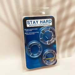 Vòng đeo Stay Hard Beaded Cockrings trong suốt