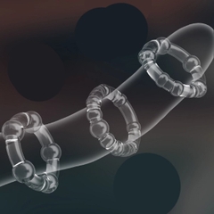 Vòng đeo Stay Hard Beaded Cockrings trong suốt