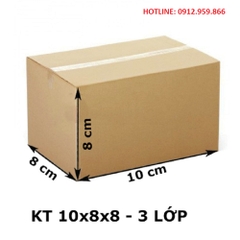 KT: 10 x 8 x 8 cm, Sóng E, Giấy KPP.