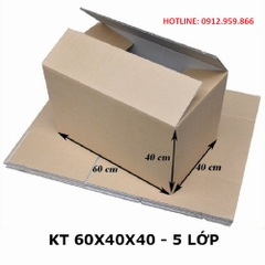 KT: 60 x 40 x 40 cm, 5 lớp, Sóng AB, Giấy KPP.