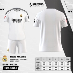 Quần áo bóng đá Strivend Real Madrid 2024/25 [thun mè Poly]