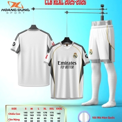 Quần áo bóng đá HD Real Madrid 2025/26 [HD Thun Mè Hàn Quốc]