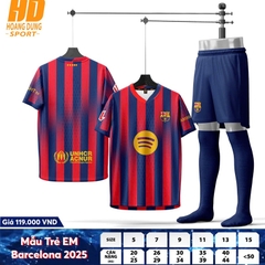 Quần áo bóng đá Trẻ Em Barca 2025/26 (HD Thun mè Hàn Quốc)
