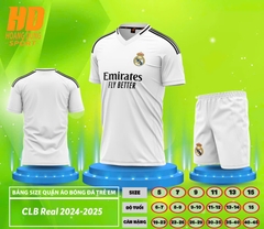 Quần áo bóng đá Trẻ Em Real Madrid 2024/25 (Thun mè Hàn Quốc)
