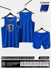 Quần áo bóng rổ trẻ em Strivend DALLAS MAVERICKS SS25