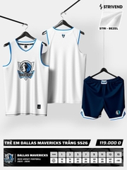Quần áo bóng rổ trẻ em Strivend DALLAS MAVERICKS SS25