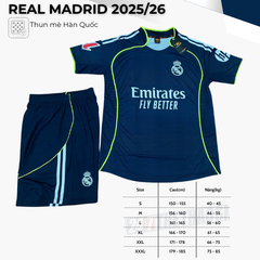 Quần áo bóng đá HD Real Madrid 2025/26 [HD Thun Mè Hàn Quốc]