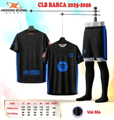 Quần áo bóng đá Barca 2025/26 [HD Thun Mè Hàn Quốc]