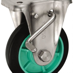 Bánh xe cố định, có phanh, Inox Ø150 (KABZ-150)