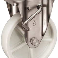 Bánh xe cố định, có phanh, Inox Ø200 (KABZ-200)