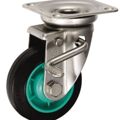 Bánh xe xoay, có phanh Ø100, Inox (JAB-100)