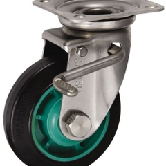 Bánh xe xoay, có phanh Ø130, Inox (JAB-130)