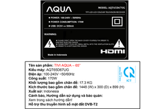 Android Tivi AQUA 4K 65 inch AQT65D67UG