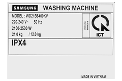 Máy giặt sấy Samsung Bespoke AI Inverter giặt 21 kg - sấy 12 kg WD21B6400KV/SV