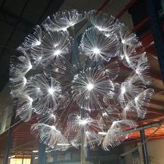 Trụ Cột Đèn Inox Cao 6M Sử dụng Treo Bông Hoa Bồ Công Anh Dandelion Ngoài Trời