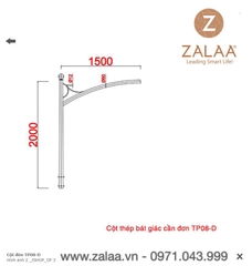 Cột đèn bát giác cần đơn mã số ZTP08-D chiều cao 6m - 12m