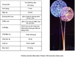 Trụ Cột Đèn Inox Cao 5M Sử dụng Treo Bông Hoa Bồ Công Anh Dandelion Ngoài Trời