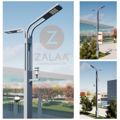 Cột Đèn Đường Thông Minh ZALAA Smart Poles Gồm 5 tính năng Chiếu sáng, Camera, Bảng LED, Phát Wifi, Báo động