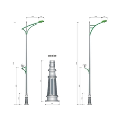 Chân Đế Cột Đèn Cao Áp / Đế Trụ Đèn Sân Vườn Gang / Thép Bền Bỉ Chịu Lực Cao