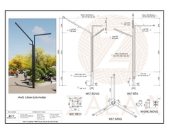 Cột Đèn Trang Trí Công Viên 3 Hướng Hiện Đại ZALAA - Mã số ZCV-H6000-3L-50W
