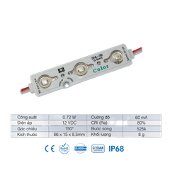 Chip LED SamSung 2835 Module 3 Bóng SiD IP68, Bảo hành 3 năm