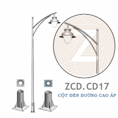 Cột Đèn Cao Áp Chiếu Sáng Đường Phố | Cần Đèn Đơn ZCD.CD17