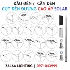 Cột Đèn LED Cao Áp Năng Lượng Mặt Trời kiểu dáng Cần Đèn Cánh Buồm Kép 2 tấm Pin