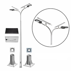 Cột Đèn LED Cao Áp Năng Lượng Mặt Trời ZCD-CK04 Cần Đèn Kép 2 tấm Pin Solar Panel