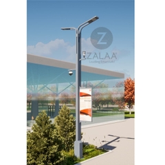 Cột Đèn Đường Thông Minh ZALAA Smart Poles Gồm 5 tính năng Chiếu sáng, Camera, Bảng LED, Phát Wifi, Báo động