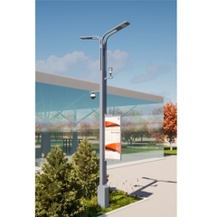 Cột Đèn Đường Thông Minh ZALAA Smart Poles Gồm 5 tính năng Chiếu sáng, Camera, Bảng LED, Phát Wifi, Báo động