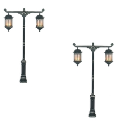 Cột Đèn Sân Vườn 2 Bóng Cổ Điển Cho Biệt Phủ, Nhà Thờ, Đền Chùa Đình | ZSV-GLP EU002-2 ZALAA