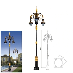 Cột Đèn Sân Vườn Châu Âu 3 Bóng Tân Cổ Điển Đúc Tinh Xảo ZSV_TYD-1001 ZALAA Cho cảnh quan trong biệt thự cổ điển