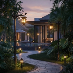 Cột Đèn Sân Vườn Châu Âu Cổ Điển ZALAA (3.0m - 3.5m) - Đèn Lồng Tay Thả , Thân Thép Tấm Dập Khuôn | ZSL-GLP-EC-EU003B