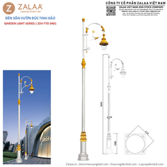 Cột Đèn Sân Vườn Tân Cổ Điển Đúc Tinh Xảo ZSV_TYD-0401 ZALAA OEM Chiếu sáng Cảnh Quan, Công Viên, Biệt Thự